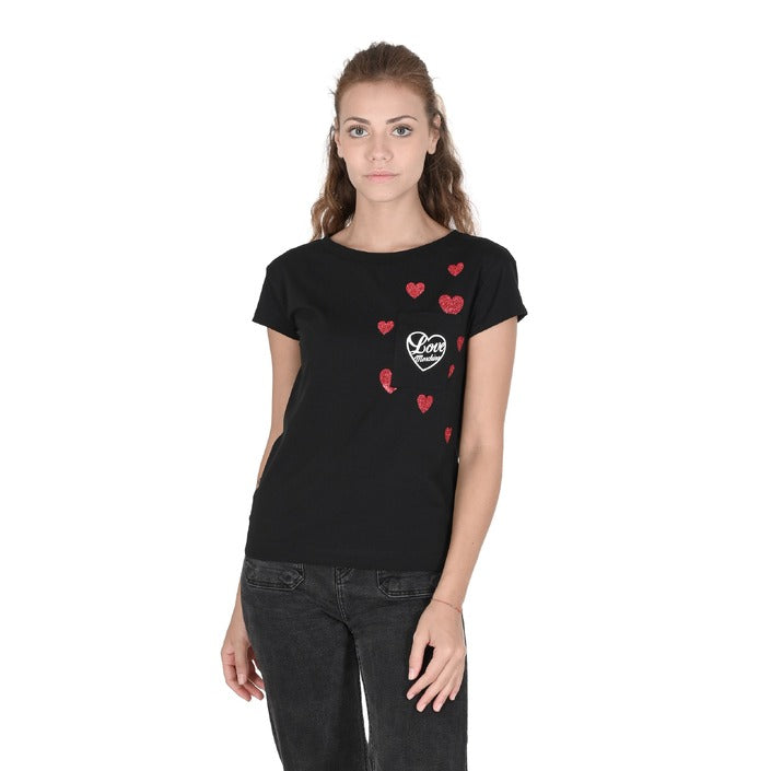 Love Moschino - Love Moschino Damen T-Shirt W 4 F30 2O E 2264 C74 BLACK
