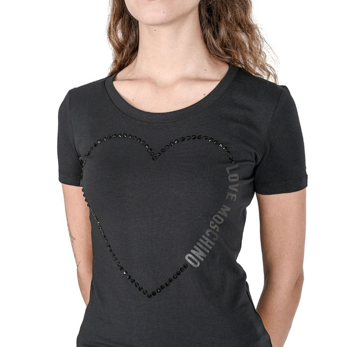 Love Moschino - Love Moschino Damen T-Shirt W 4 H19 09 E 2264 C74 BLACK