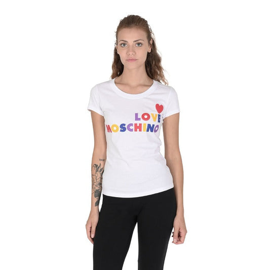 Love Moschino - Love Moschino Damen T-Shirt W 4 B19 5B M 4083 A00 OPTICAL WHITE