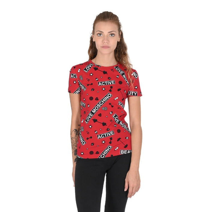 Love Moschino - Love Moschino Damen T-Shirt W 4 H16 00 E 2166 0003 GYM FONDO ROSSO