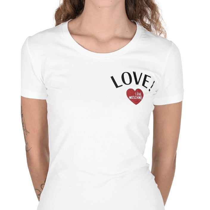 Love Moschino - Love Moschino Damen T-Shirt W 4 H19 12 E 1951 A00 OPTICAL WHITE