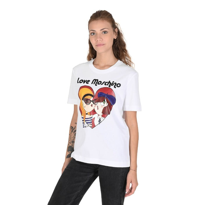 Love Moschino - Love Moschino Damen T-Shirt W 4 H06 13 M 3517 A00 OPTICAL WHITE
