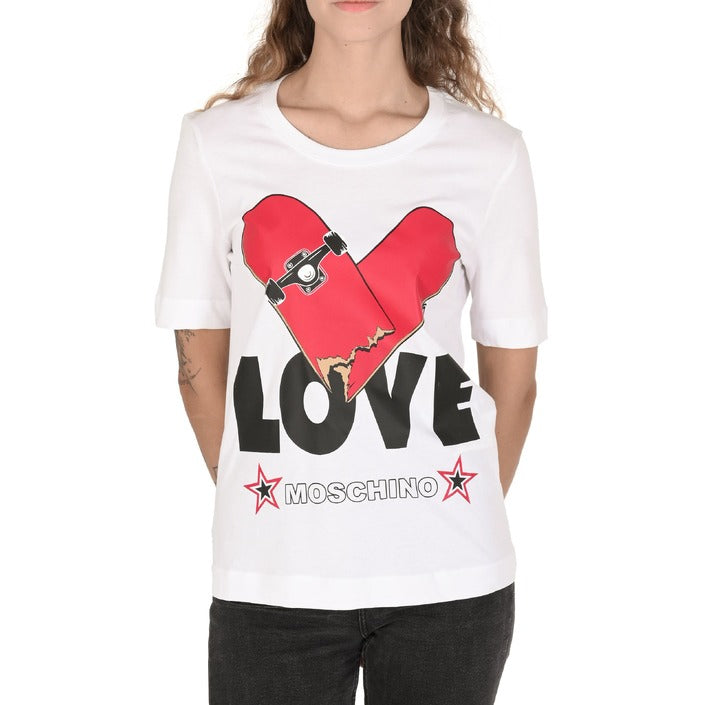 Love Moschino - Love Moschino Damen T-Shirt W 4 F15 3S M 3876 A00 OPTICAL WHITE
