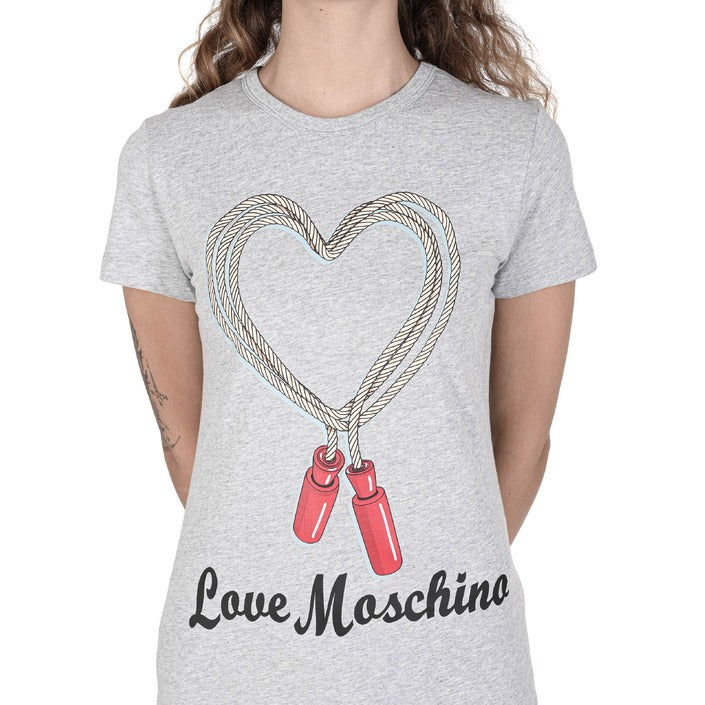 Love Moschino - Love Moschino Damen T-Shirt W 4 F73 69 M 3876 A966 MEL.LIGHT GREY
