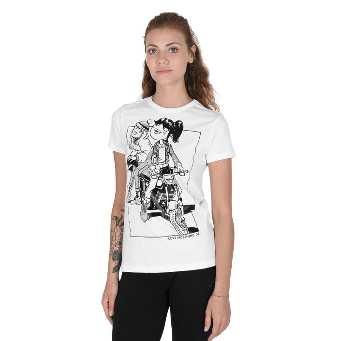 Love Moschino - Love Moschino Damen T-Shirt W 4 F73 1V M 3876 A00 OPTICAL WHITE