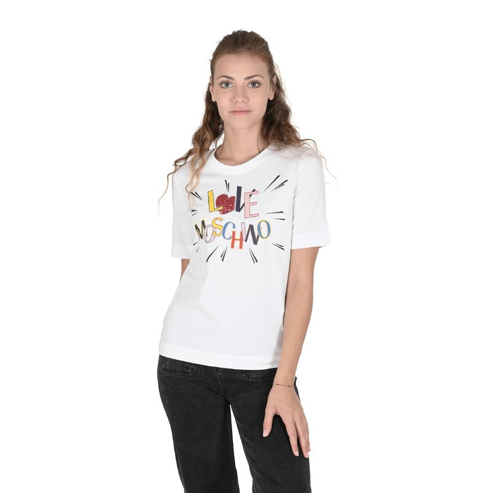 Love Moschino - Love Moschino Damen T-Shirt W 4 F15 3E M 3876 A00 OPTICAL WHITE