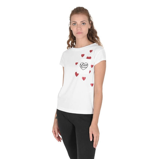 Love Moschino - Love Moschino Damen T-Shirt W 4 F30 2O E 2264 A00 OPTICAL WHITE