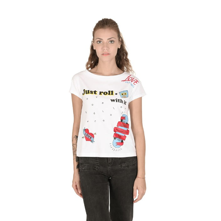 Love Moschino - Love Moschino Damen T-Shirt W 4 F30 3E E 1951 A00 OPTICAL WHITE