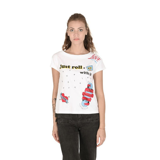 Love Moschino - Love Moschino Damen T-Shirt W 4 F30 3E E 1951 A00 OPTICAL WHITE