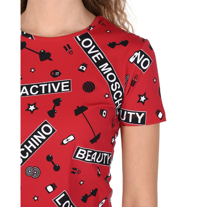 Love Moschino - Love Moschino Damen T-Shirt W 4 H16 00 E 2166 0003 GYM FONDO ROSSO