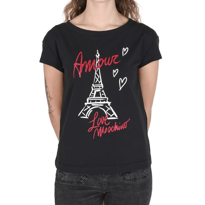 Love Moschino - Love Moschino Damen T-Shirt W 4 F30 2M E 2264 C74 BLACK