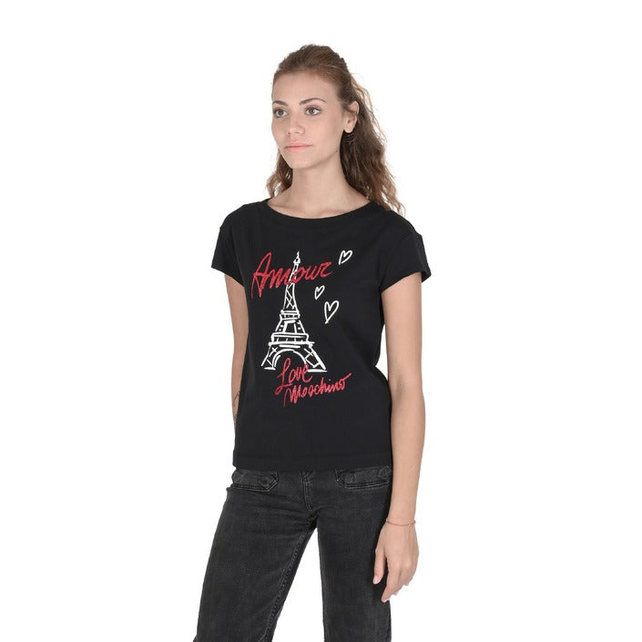 Love Moschino - Love Moschino Damen T-Shirt W 4 F30 2M E 2264 C74 BLACK