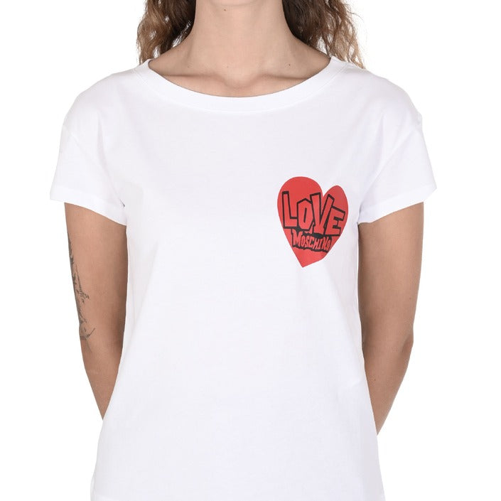 Love Moschino - Love Moschino Damen T-Shirt W 4 F30 3G M 3876 A00 OPTICAL WHITE