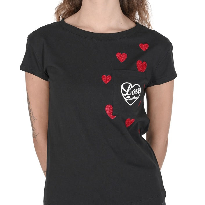Love Moschino - Love Moschino Damen T-Shirt W 4 F30 2O E 2264 C74 BLACK