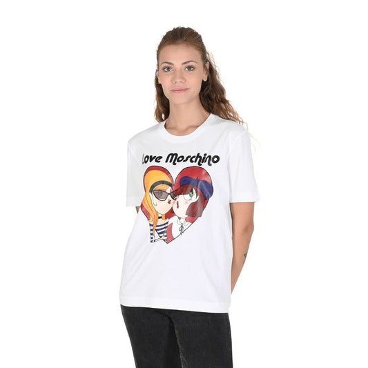 Love Moschino - Love Moschino Damen T-Shirt W 4 H06 13 M 3517 A00 OPTICAL WHITE