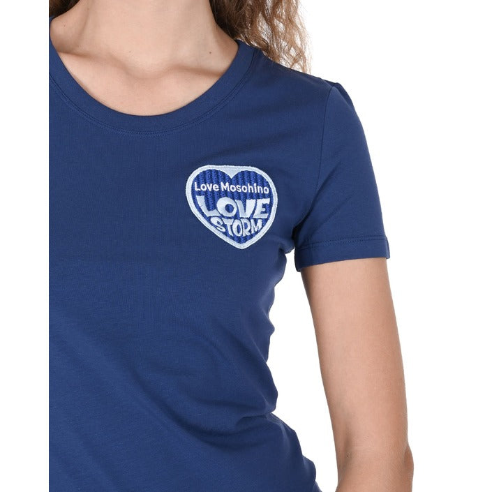 Love Moschino - Love Moschino Damen T-Shirt W 4 H19 80 E 1951 Y57 BLUE