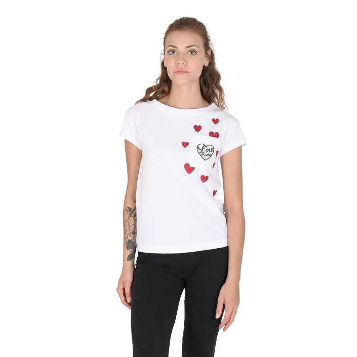 Love Moschino - Love Moschino Damen T-Shirt W 4 F30 2O E 2264 A00 OPTICAL WHITE