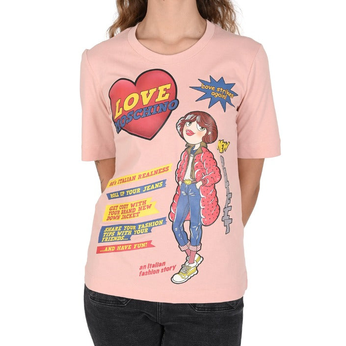 Love Moschino - Love Moschino Damen T-Shirt W 4 F15 3D M 3876 M12 POWDER PINK