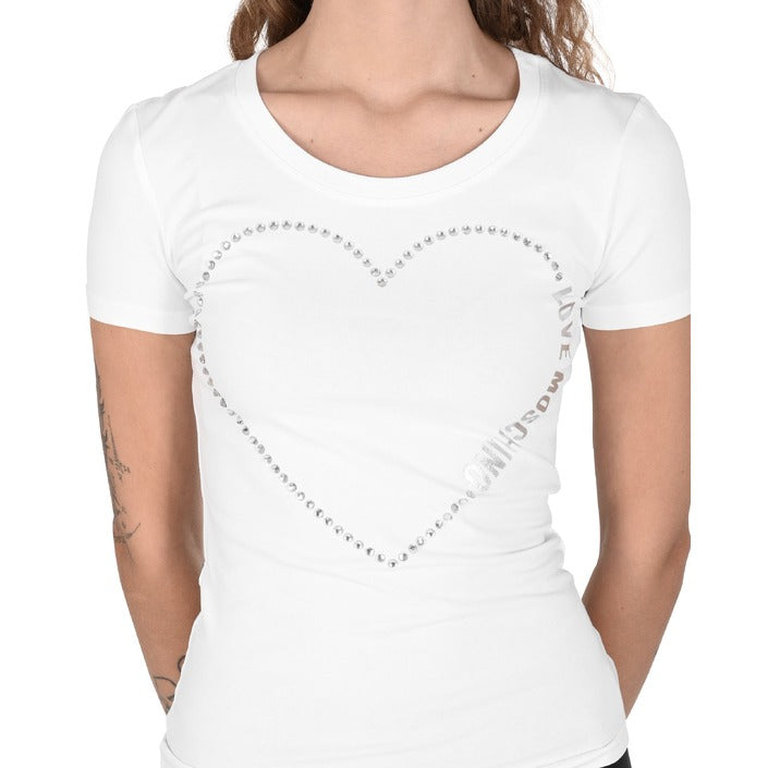 Love Moschino - Love Moschino Damen T-Shirt W 4 H19 09 E 2264 A00 OPTICAL WHITE
