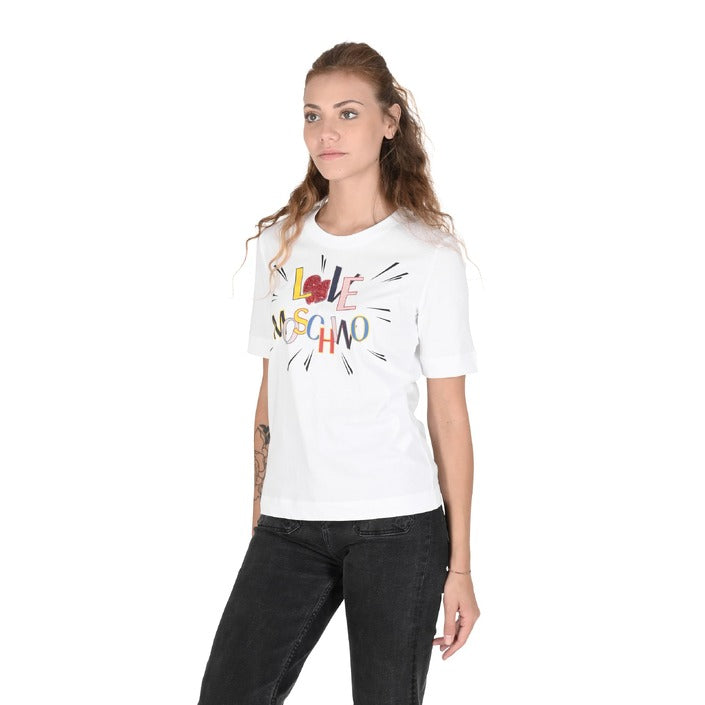 Love Moschino - Love Moschino Damen T-Shirt W 4 F15 3E M 3876 A00 OPTICAL WHITE