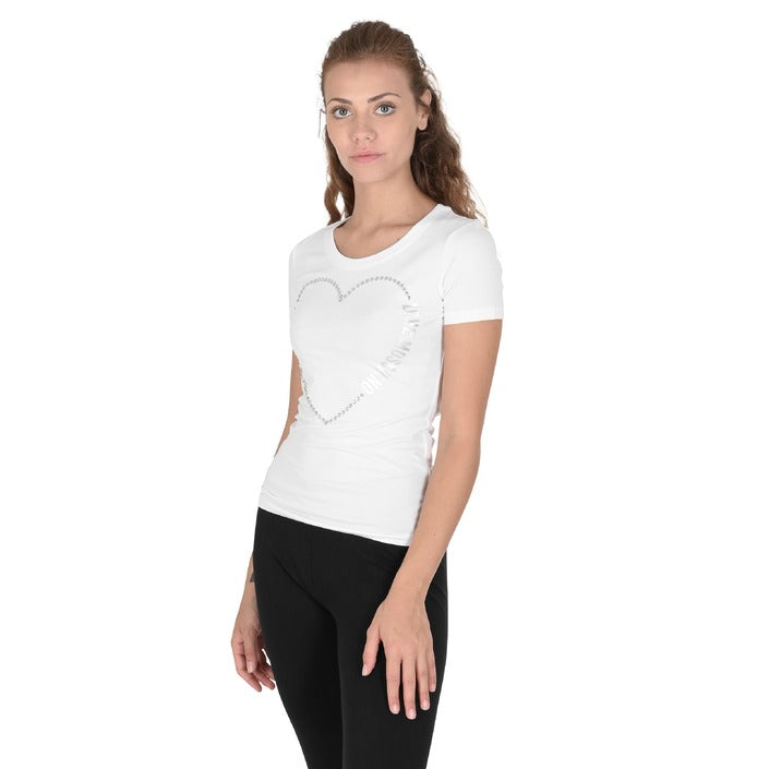 Love Moschino - Love Moschino Damen T-Shirt W 4 H19 09 E 2264 A00 OPTICAL WHITE