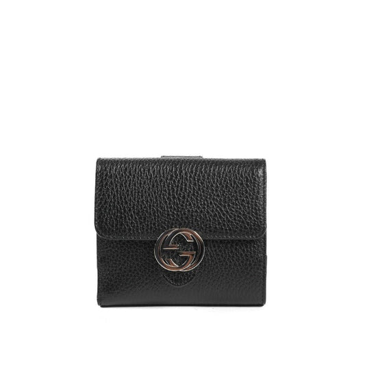 Gucci - Gucci Kleine Lederbrieftasche mit Ineinandergreifendem Logo 615525 CAO0G 1000