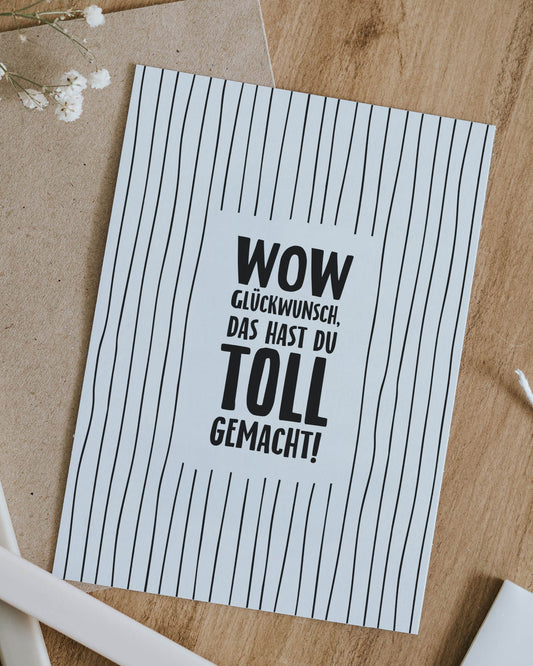 Wow Glückwunsch · Postkarte