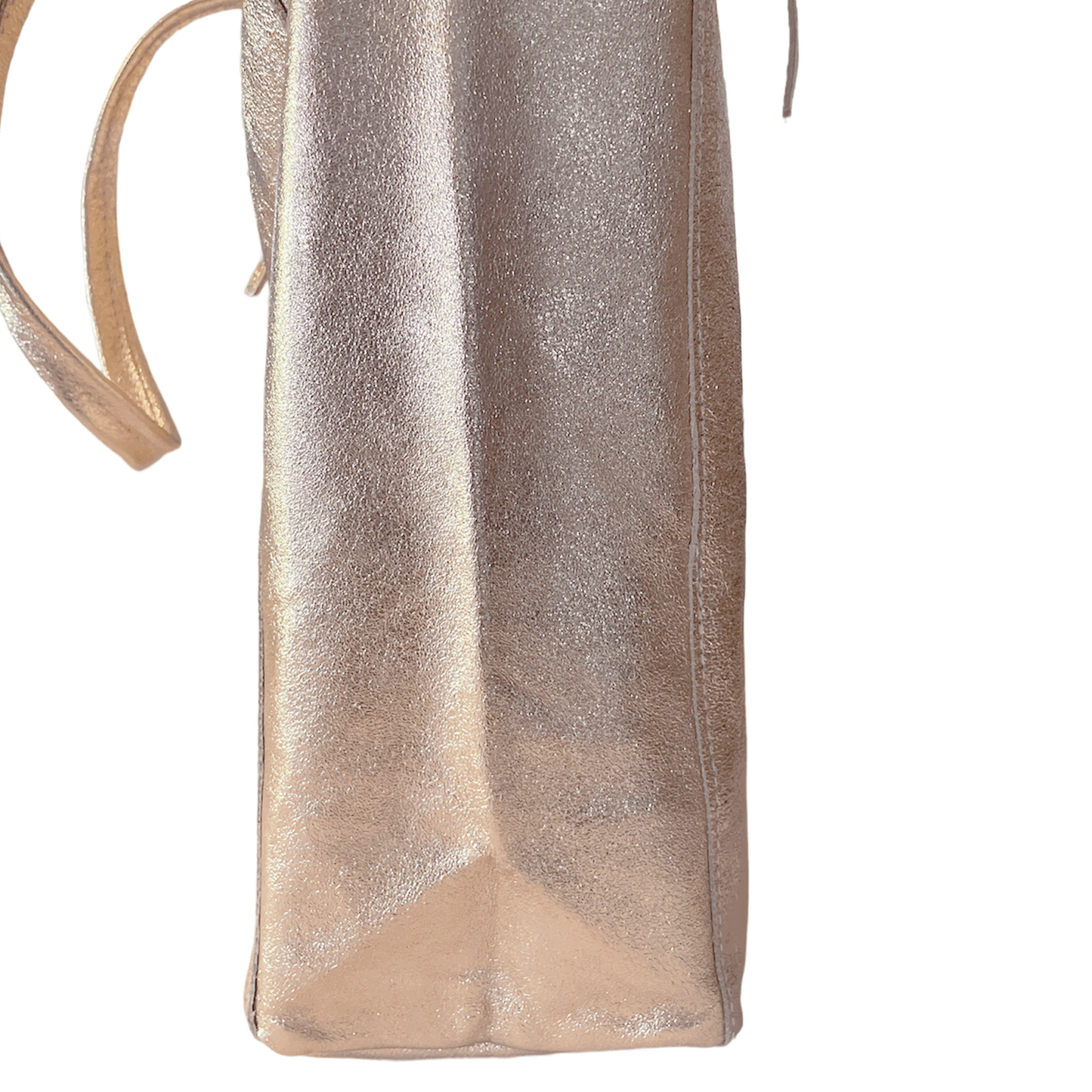 Leder Shopper mit Innentasche Rosegold