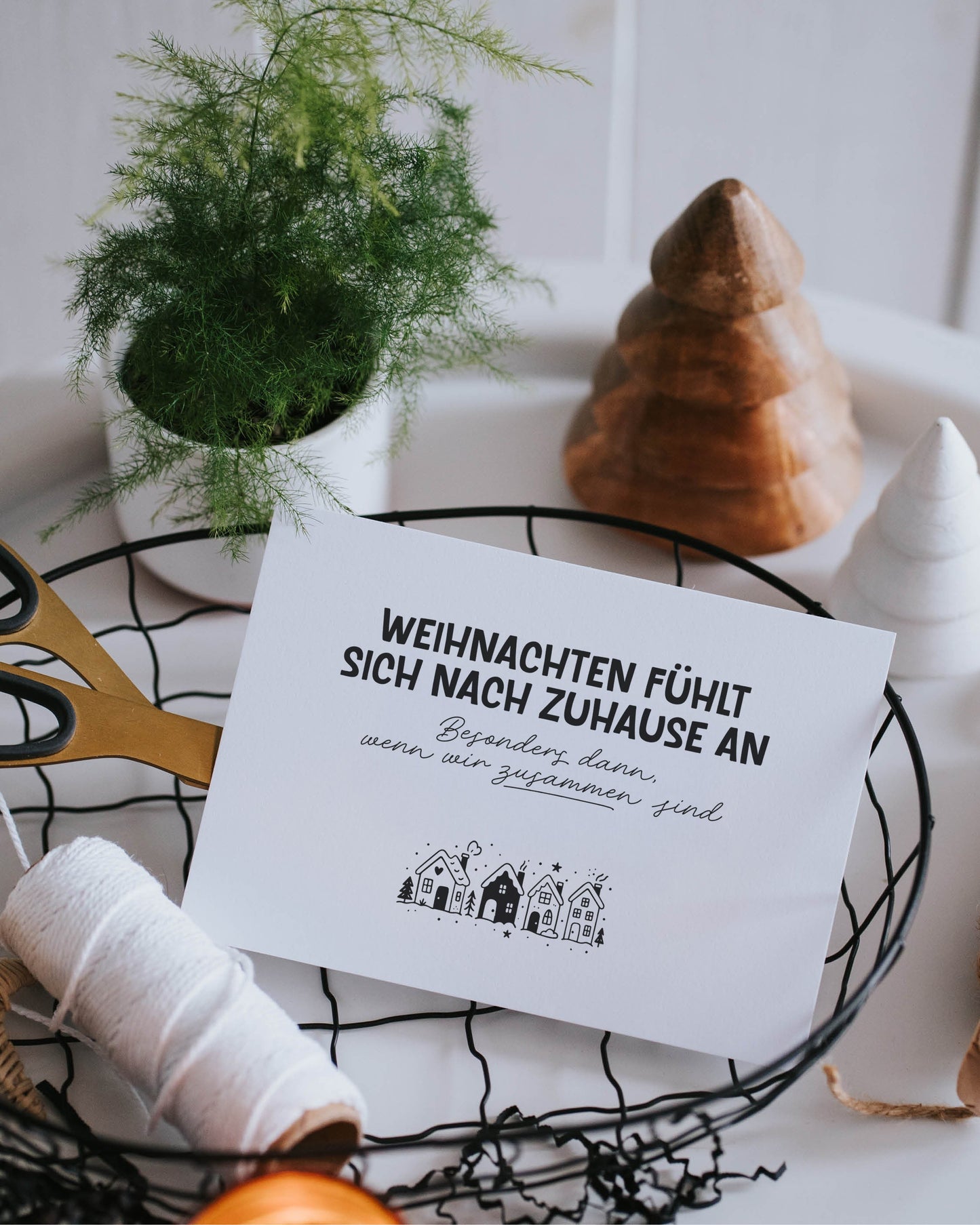 Weihnachten Zuhause · Postkarte